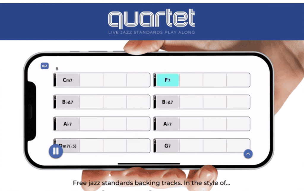 Quartet Live Jazz Standards Play Along