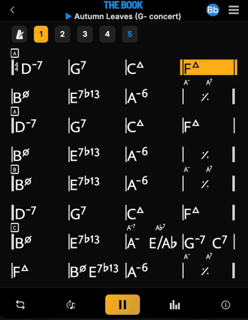 The Feel Book interface